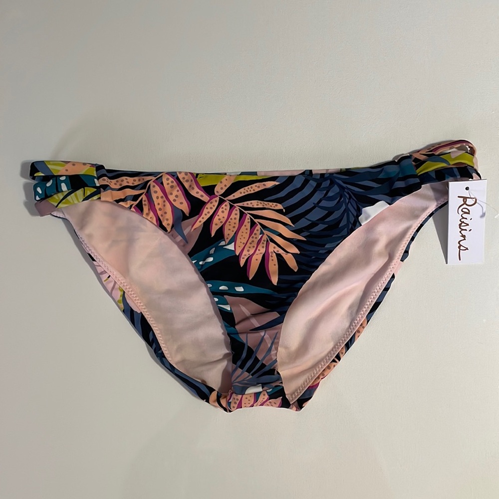 NWT Raisins floral bikini bottom sz M